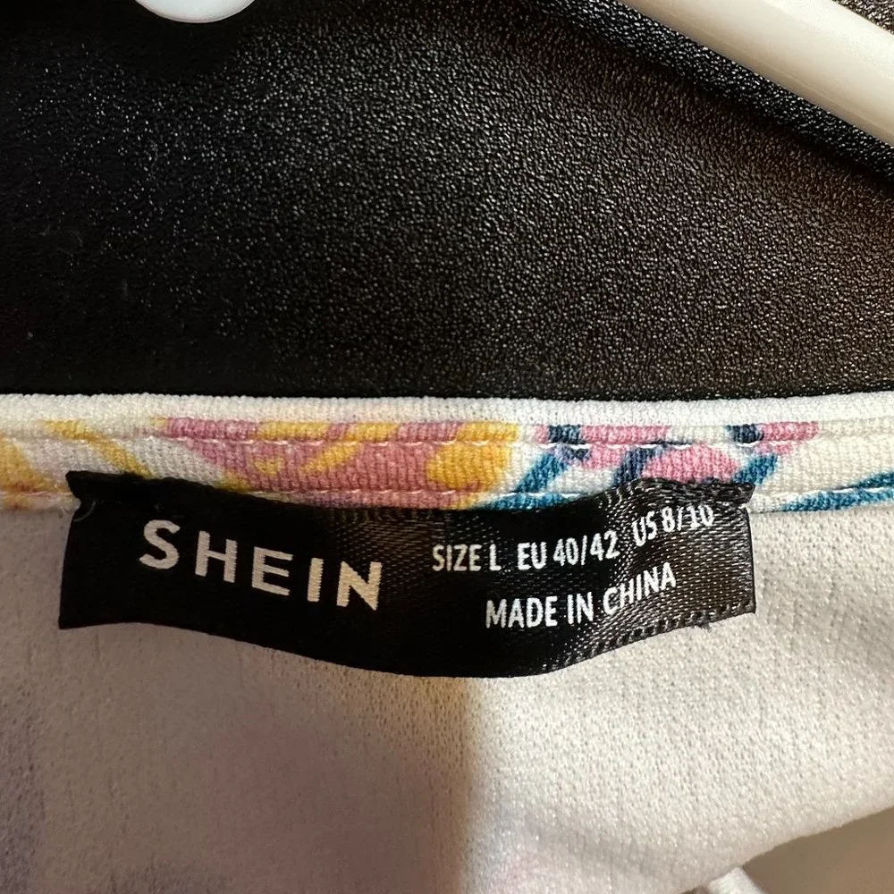 NWOT- SHEIN - Floral Print Open Front Coat - Size L - Picture 10 of 12